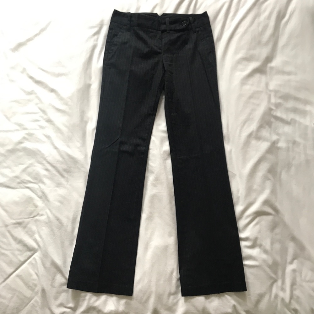 Black and white pinstripe pants